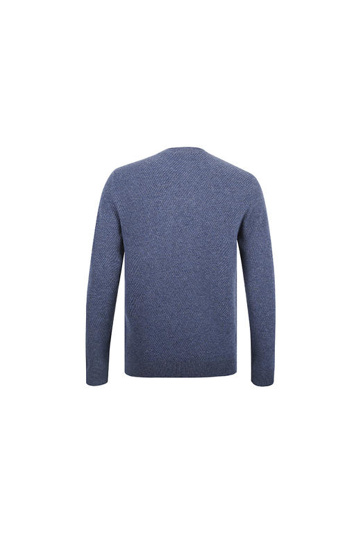 callisto牛仔蓝羊绒羊毛圆领提花毛衣  FPKNW182C 商品图1