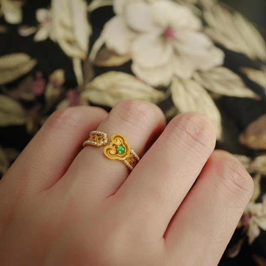 龢盒原创 翡‮如翠‬意财源滚‮开滚‬口戒 商品图3