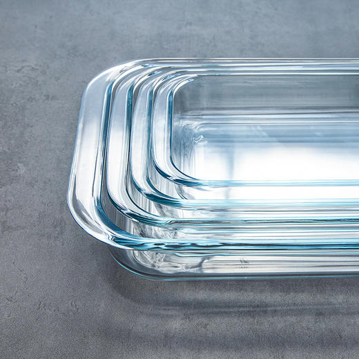 【笑麻麻荟&菲内克斯】钢化玻璃长方形烤鱼盘微波炉烤箱蒸鱼盘透明餐盘家用商用装鱼盘子A 商品图14