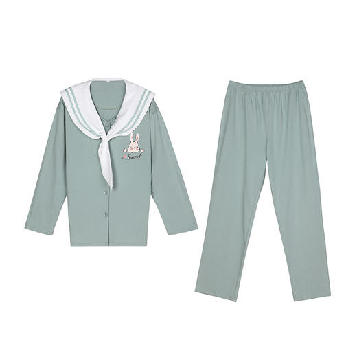 都市丽人生活家居棉质套装40支CVC双面中家居服长袖睡衣LH22H2 商品图3