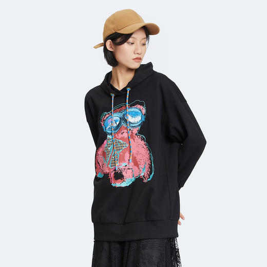 谜底2022秋季新款休闲连帽套头衫小熊时尚卫衣女228MV6140 商品图1