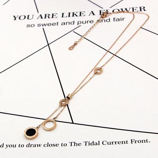 “小金币”锁骨项链 PN0003-816 玫瑰金 小圆环锁骨项链颈袖添香 商品图2