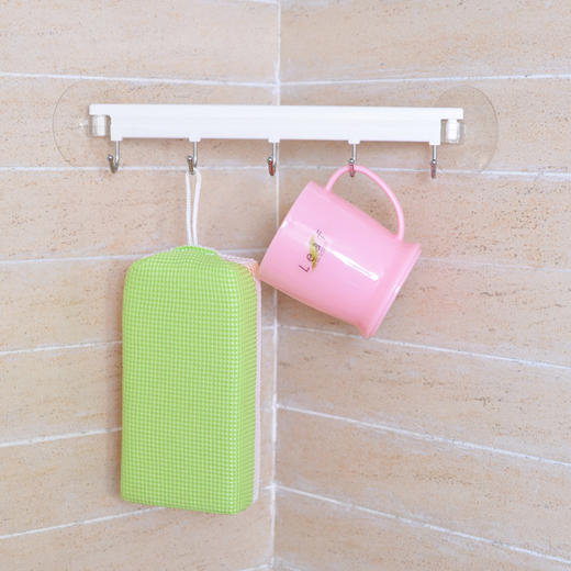 日本LEC吸盘式连排挂钩厨房卫生间多功能壁挂粘钩强力承重钩 商品图2