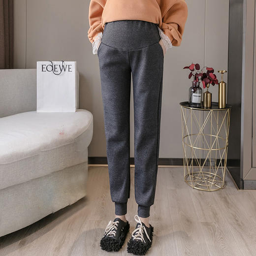 【优质舒适棉 做“孕妈更幸福”】网红孕妇裤子春秋款时尚运动宽松高腰纯色托腹裤打底裤外穿缩束脚 商品图7