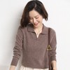 【秋季时尚穿搭】polo领针织衫 经典翻领设计 小众v领上衣 宽松慵懒长袖 百搭显瘦 商品缩略图2
