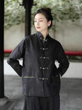 预定|盛唐牡丹 双面穿真丝提花新中式女外套 .潮快闪[福利品]