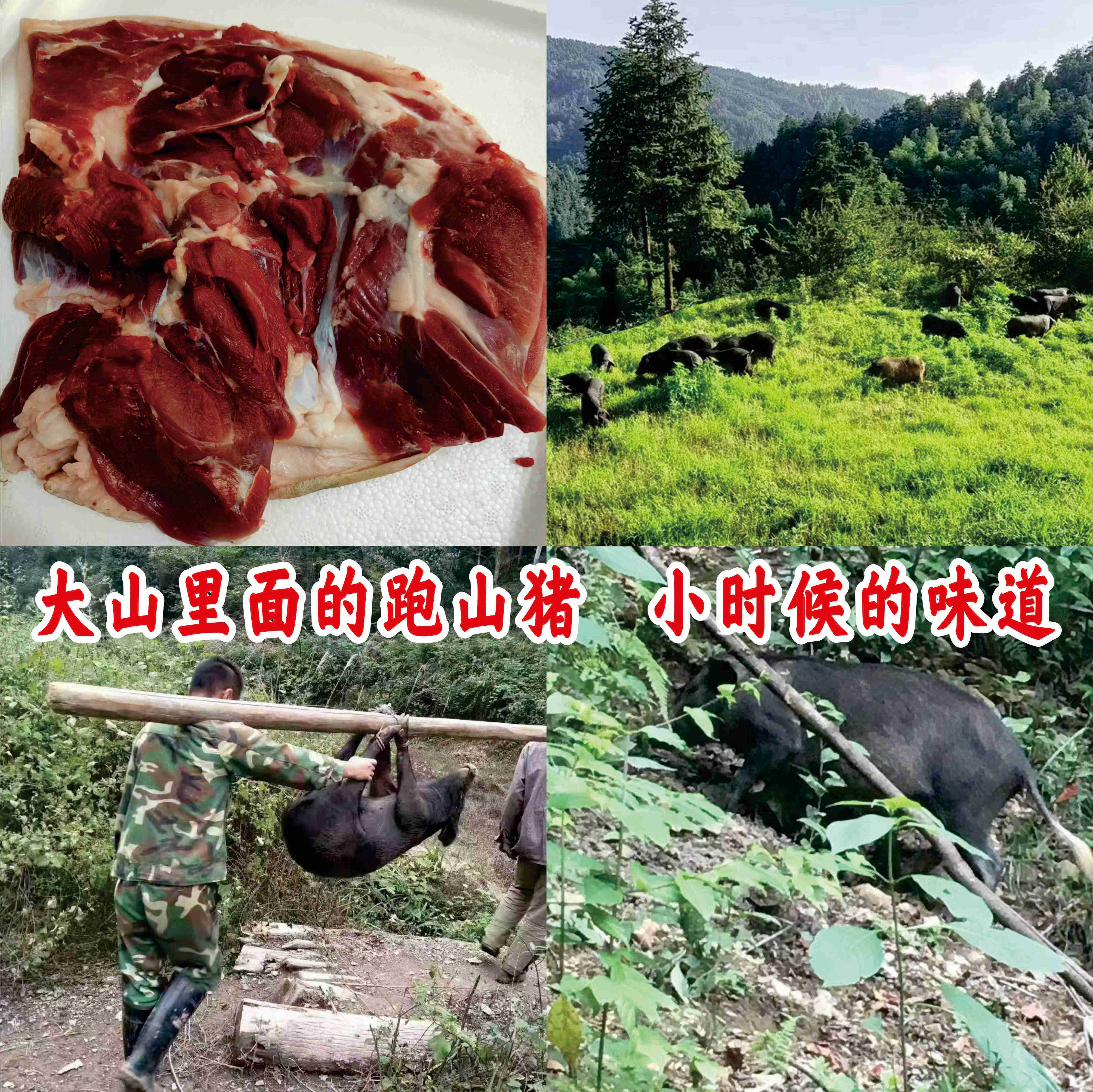跑山黑猪，后腿肉 ，1份3斤