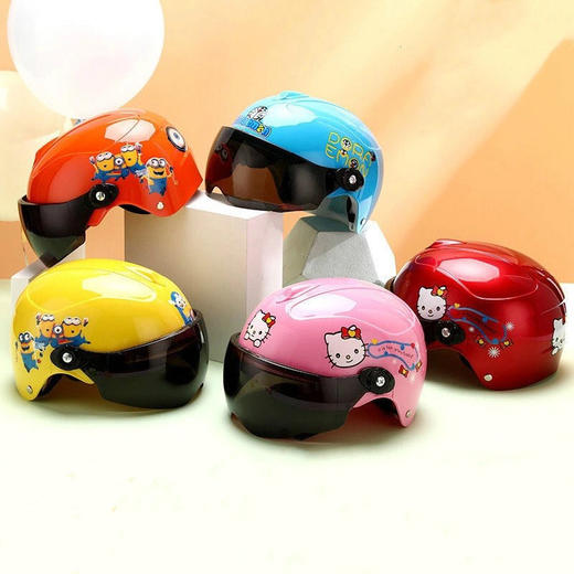 【母婴用品】儿童电动摩托车头盔 男女夏季防撞哈雷头盔 自行车帽防晒安全头盔 商品图0