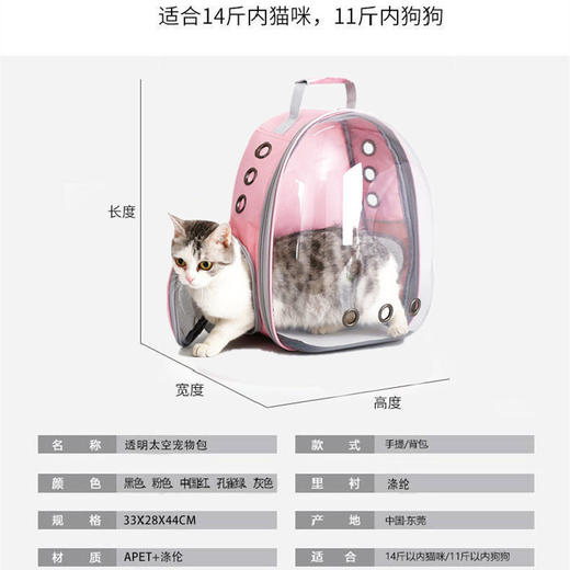【宠物用品】猫包外出便携包太空舱透气双肩背包猫书包大容量猫咪外带宠物用品 商品图2