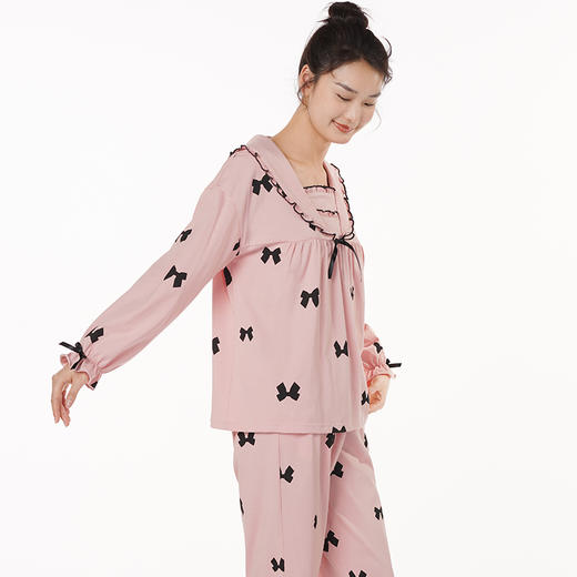 都市丽人生活家居棉质套装无尘棉单面薄家居服长袖睡衣LH22G0 商品图1