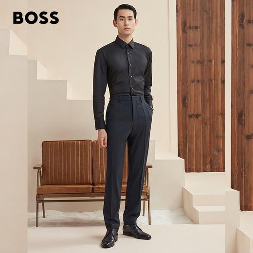 H.B 棉混纺府绸黑色长袖衬衫 CS168 商品图1