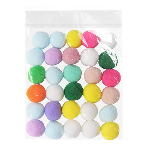 缤纷弹力毛毛球30个袋装直径3cm 猫咪玩具多彩毛绒球 宠物玩具批发 商品图5