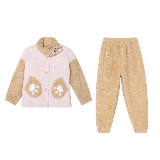 都市丽人眯雅佳好睡好眠童装法兰绒长袖长裤长毛绒厚家居服长袖睡衣JH29B3 商品图3