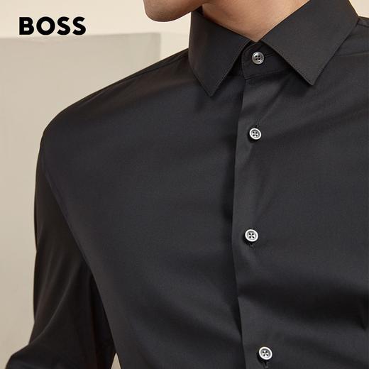 H.B 棉混纺府绸黑色长袖衬衫 CS168 商品图0