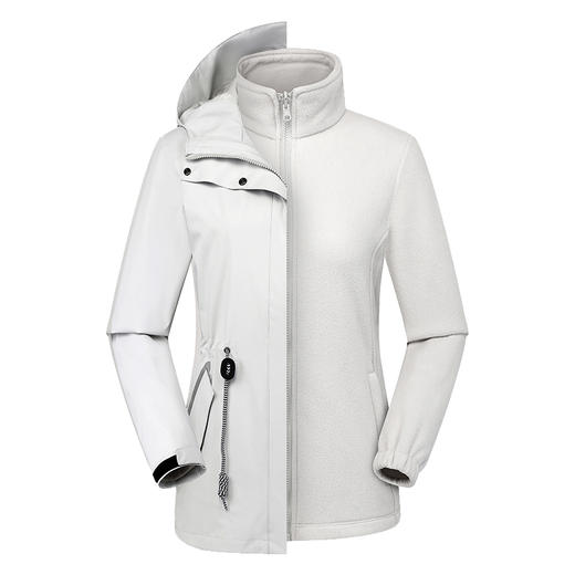 清仓：纳趣户外三合一冲锋衣女冬季中长款拆卸两件套防水滑雪服登山外套 商品图5