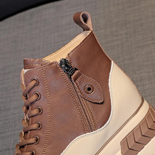 松糕单鞋高跟厚底内休闲高帮鞋短靴女鞋AM1371 商品图2