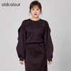 oldcolour2021秋季商场同款宽松气质休闲显瘦圆领T恤女N31023161 商品缩略图0