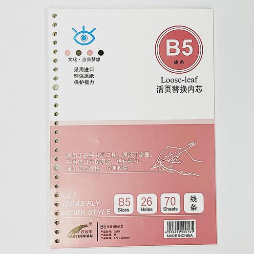 好运年B5 26孔 金属活页本 B5 26孔横线活页替换内芯 商品图3