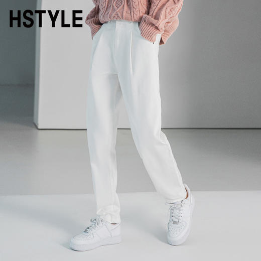 韩都衣舍牛仔裤女秋冬chic2023新款森氧吧港风宽松高腰老爹哈伦裤DX2007 商品图2