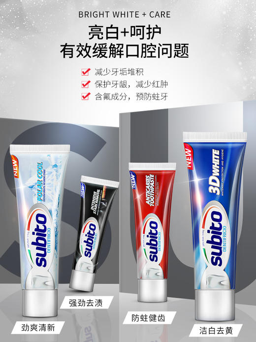 【中欧班列精选4支】意大利牙膏  原装进口舒比拓牙膏洁齿护龈清新口气100g/支 商品图1