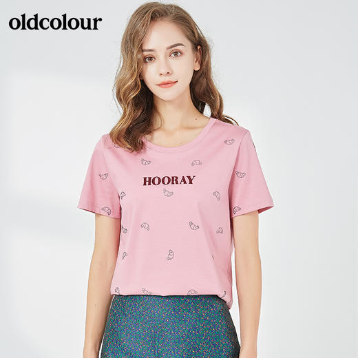 oldcolour2021秋季商场同款短袖T恤女N31021108 商品图3