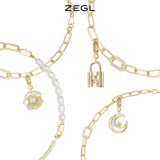 ZEGL设计师自定饰系列DIY一周星期项链手链女锁骨链配饰组合套装 商品图7