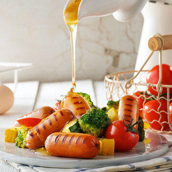 尊乐蜜汁风味香肠240g 脆皮烤肠鸡胸肉肠8根早餐火腿肠热狗肠烧烤食材 商品图7