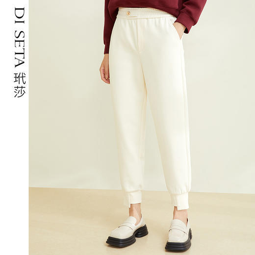 玳莎设计感卫裤女新款显瘦松紧腰休闲裤百搭束脚运动长裤   CC36307 商品图0