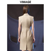 VIMAGE纬漫纪秋季新款V领无袖百搭显瘦不规则连衣裙V1807431 商品缩略图5