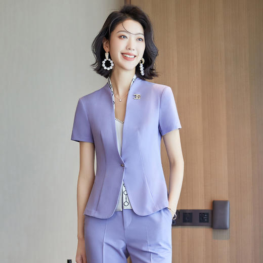 短袖职业装小西装正装套装女2022春夏季新款韩版时尚气质工作服olZLZW-KL925 商品图3