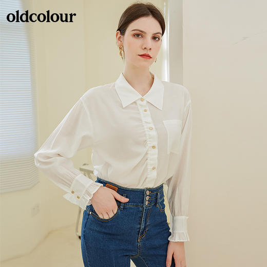 oldcolour2021秋季商场同款长袖衬衫女N31013145 商品图0