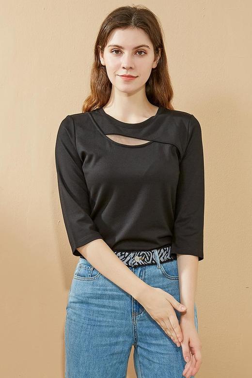 oldcolour2021秋季商场同款中袖T恤女N31022153 商品图5