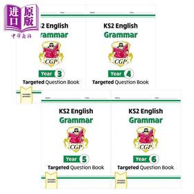 预售 【中商原版】英国CGP原版 KS2 Year3-6 英语语法目标问题书套装4册 含答案 三四五六年级