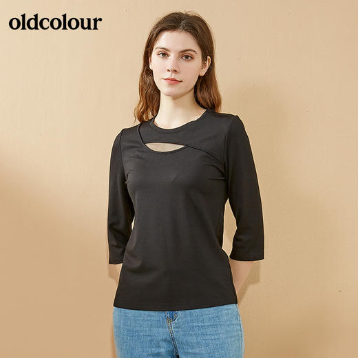 oldcolour2021秋季商场同款中袖T恤女N31022153 商品图3