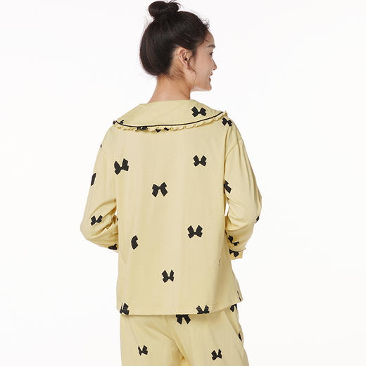 都市丽人生活家居棉质套装无尘棉单面薄家居服长袖睡衣LH21H2 商品图2