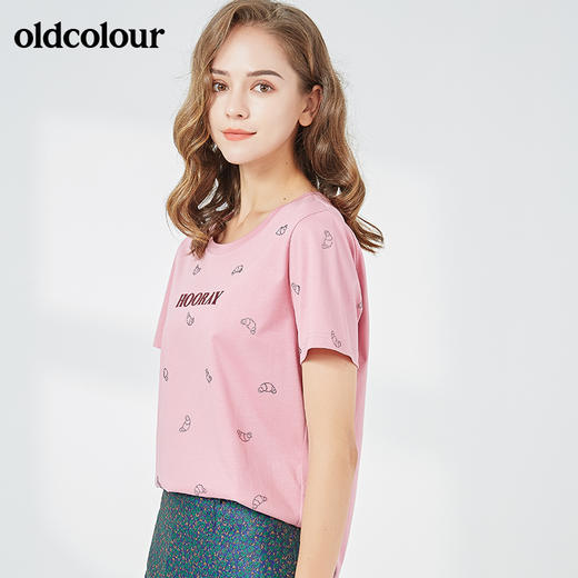 oldcolour2021秋季商场同款短袖T恤女N31021108 商品图4
