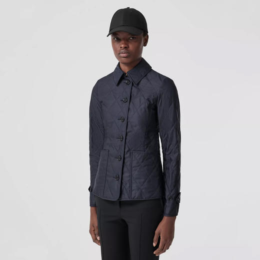 【一】BURBERRY 巴宝莉 女士钻石绗缝恒温夹克棉服 藏蓝色 8049867 A1177 商品图1