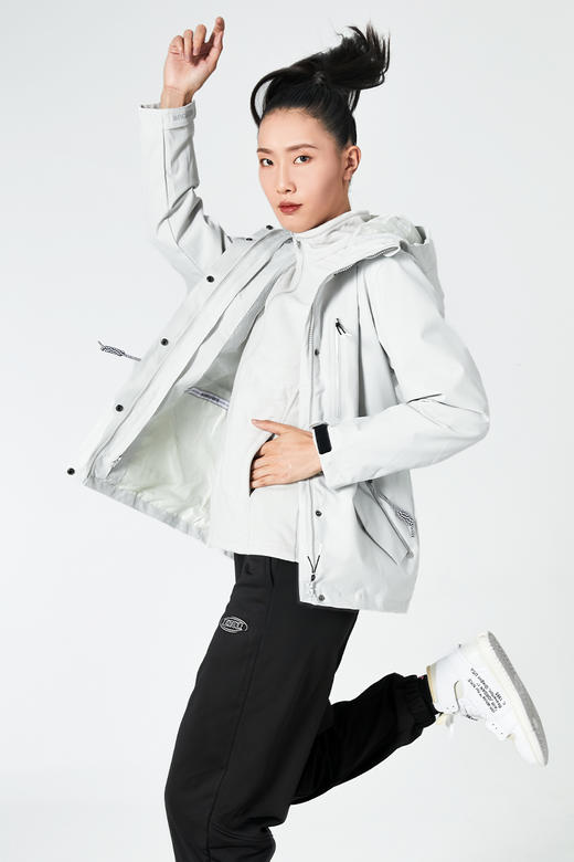 清仓：纳趣户外三合一冲锋衣女冬季中长款拆卸两件套防水滑雪服登山外套 商品图3