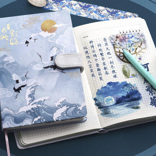 见鹤归精装本创意记事本复古中国风手账 商品图7