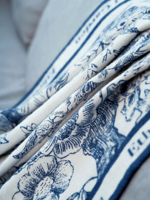 大都会艺术博物馆欧式中国风艺术双面提花锁边羊毛空调毯毛毯 商品图3