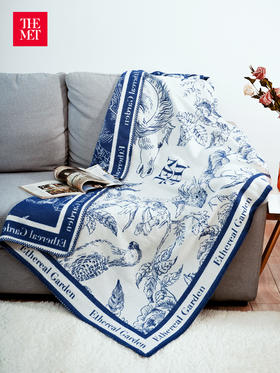 大都会艺术博物馆欧式中国风艺术双面提花锁边羊毛空调毯毛毯