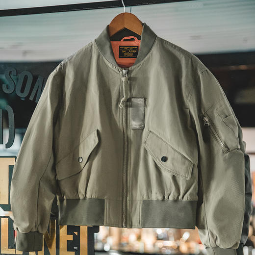 马登美式飞行员外套女立领夹克工装外套短款棒球服上衣春秋女 商品图4