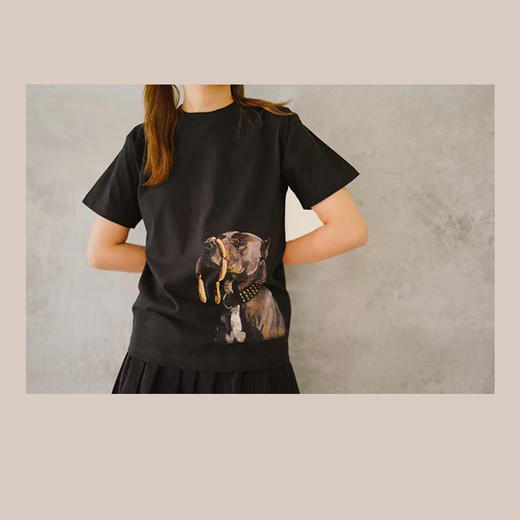 黑色印刷T恤-十点睡觉《艺术家的狗》 商品图2