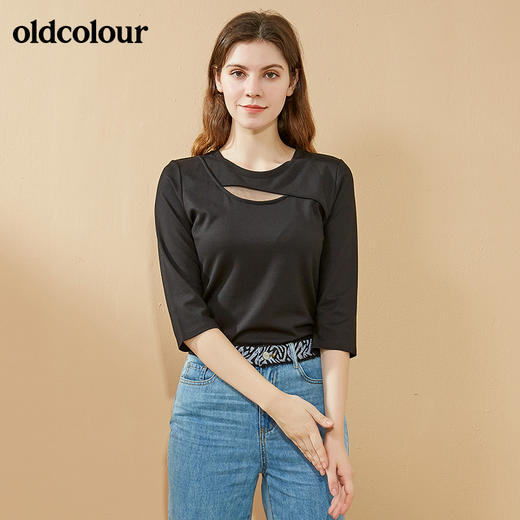 oldcolour2021秋季商场同款中袖T恤女N31022153 商品图2