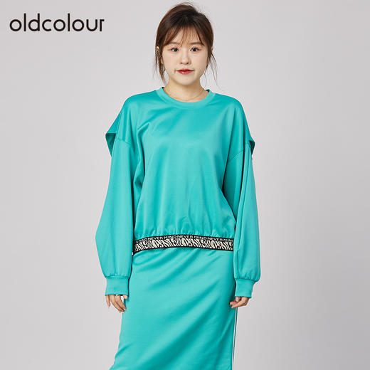 oldcolour2021秋季商场同款宽松气质休闲显瘦圆领T恤女N31023161 商品图2