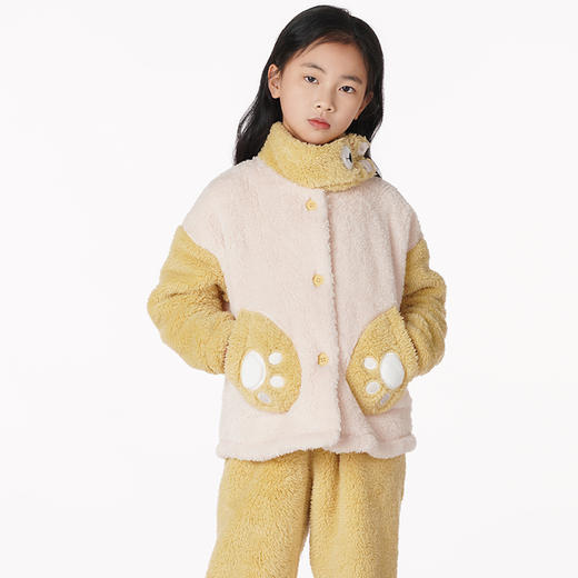 都市丽人眯雅佳好睡好眠童装法兰绒长袖长裤长毛绒厚家居服长袖睡衣JH29B3 商品图0