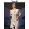 VIMAGE纬漫纪秋季新款V领无袖百搭显瘦不规则连衣裙V1807431 商品缩略图2