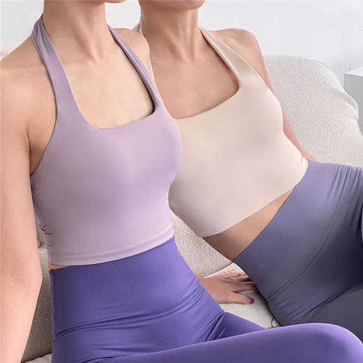 跃牌【禅语梵心系列】爆款裸感挂脖瑜伽运动胸围 F1462（可拆胸垫） 商品图1