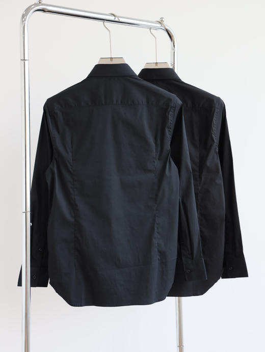 H.B 棉混纺府绸黑色长袖衬衫 CS168 商品图4