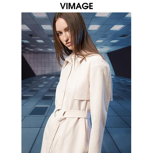 VIMAGE纬漫纪秋季新款舒适系带显瘦连衣裙长裙V1807432 商品图5